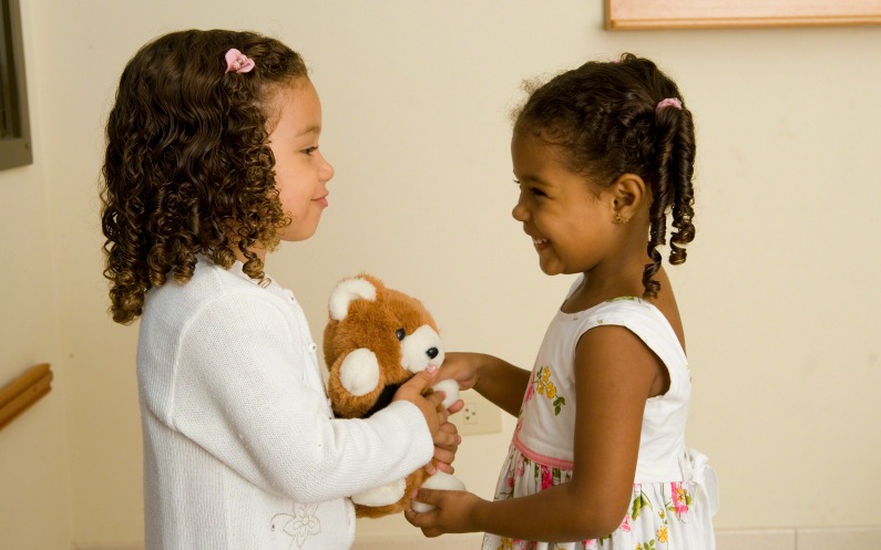Two girls in a Sunday Primary class