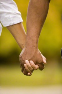 couple holding hands