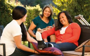 Earthly angels helping an injured woman