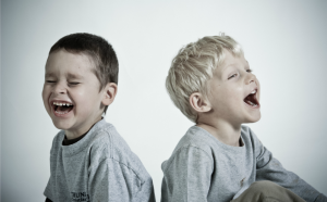 2 boys laughing