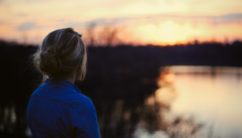 girl and sunset