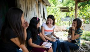 young-women-studying-talking