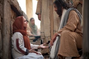 Jesus Christ with sick woman