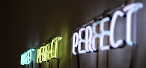 neon lights of the word perfect